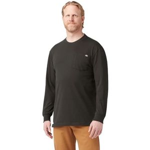 Dickies Groot en lang herenshirt met lange mouwen, zware ronde hals, Chocolade Bruin, M