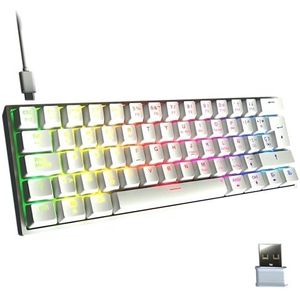 NEWSKILL Pyros V2 Draadloos gaming-toetsenbord, 60% wit