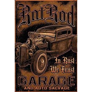 Schatzmix Auto Hot Rod Garage Salvage metalen bord wanddecoratie 20x30 cm tin sign blikken bord, blik, meerkleurig