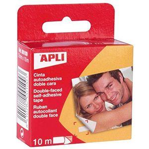 Apli 00100 dubbelzijdig plakband, transparant, 12 mm x 10 m