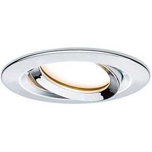 Paulmann 93683 Nova Plus LED inbouwlamp rond zwenkbaar 1x6,8W IP65 dimbaar inbouwspot chroom spot aluminium inbouwlamp 2700 K