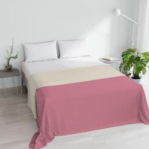 Italian Bed Linen Zomerdekbed Summer van microvezel, roze/crème, voor tweepersoonsbed, 250 x 250 cm