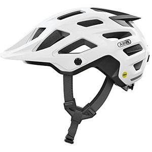 ABUS Moventor 2.0 MIPS MTB Helm - Off-Road fietshelm met inpactbescherming - All-Mountain-helm, Unisex - Wit Glanzend, Maat L