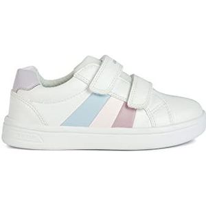 Geox J Djrock Girl sneakers voor meisjes, wit-roze., 35 EU