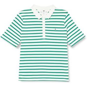 Tommy Hilfiger Dames CRV 1985 Reg Pique STP Polo Ss S/S polo's, groen, 46, Bretons Ecru/Olympisch Groen, 72 NL