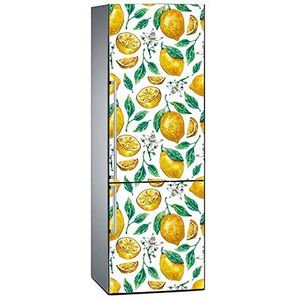 Oedim – Vinyl voor koelkast digitale print citroen en oranje bloemen 185 x 70 cm | Duurzame en economische lijm | Decoratieve sticker van elegant design
