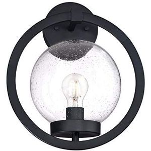 Westinghouse Lighting 6580440 Eendelige wandlamp Palm Beach voor buiten, uitvoering in gestructureerd zwart met helder antiek glas