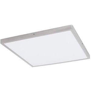 EGLO LED plafondlamp Fueva 1, plafondlamp met 1 lichtpunt, materiaal: aluminium, kunststof, kleur: zilver, wit, L: 50x50 cm, neutraal wit