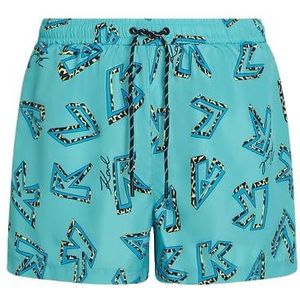 Karl Lagerfeld Karl AOP Short Boardshorts, KARL LAGERFELD Karl AOP Blue Curacao, L, Karl Lagerfeld Karl Aop Blue Curacao, L