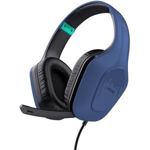 Trust Gaming GXT 418B Rayne Lichtgewicht Gaming Headset voor PC Xbox PS4 PS5 Switch Mobile, 50mm-drivers, 3.5 mm Jack, 2m Kabel, Opklapbare Microfoon, Over-Ear Bedrade Koptelefoon, Blauw
