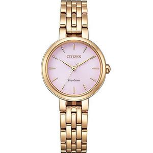 Citizen Dames analoog Eco-Drive horloge met roestvrijstalen armband, roségoud, Eén maat, armband