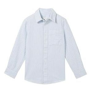 TOM TAILOR Kinderhemd voor jongens, 34274 - Midden Blauw Wit Streep, 104/110 cm