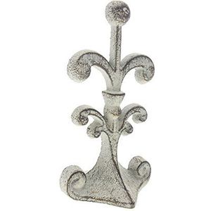 Comfify Fleur De Lis Gietijzeren Deurstop | Decoratieve Deurstop Wig | met Gevoerde Antikras Viltbodem | Vintage Design | 10x8.9x20.3 cm (Antiek Wit)