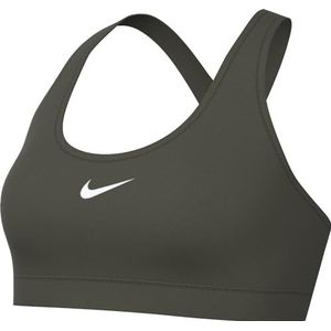 Nike Dames Bra W Nk Swsh LGT SPT Bra, Cargo Khaki/White, DX6817-325, XS