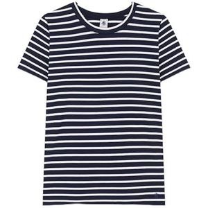Petit Bateau T-shirt met korte mouwen voor dames, Smoking blauw/wit marshmallow, XS