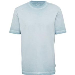 T-shirt met ronde hals en waseffect, hemelsblauw, XS