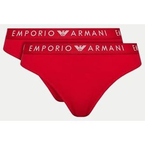 Emporio Armani Halve slip voor dames, Rosso Lacca, L