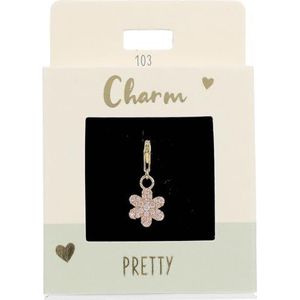 Depesche 11785-103 Bedels Express yourself - hanger voor kettingen en armbanden, roze bloem, verguld, als klein geschenk