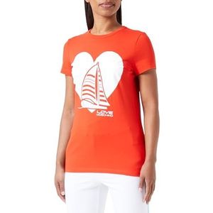 Love Moschino Dames Slim fit Short-Sleeved T-shirt, RED, 38, rood, 38