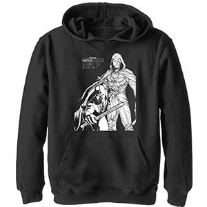 Marvel Mk Line Art Duo Hoodie voor kinderen, uniseks, zwart, L