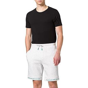 BOSS Heren Headlo 1 Regular Fit Shorts van stretch jersey met logo's op de zoom, Licht/Pastel Grey57, S