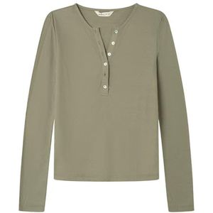 Springfield Nieuw structuurhemd met boomborduurwerk, kaki, XL