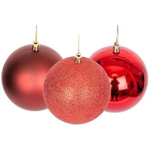 10 cm/3 stuks kerstballen onbreekbaar donkerrood, kerstboomdecoraties, balornamenten, ballen, hangende kerstdecoraties, vakantiedecoratie - glanzend, mat, glitter