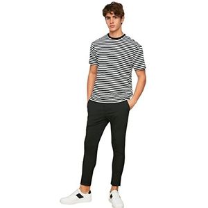 Trendyol voor mannen Broek Zwarte mannelijke beli tires slim fit pants, Zwart, XL
