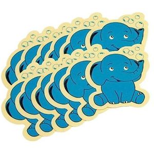 ARREGUI A-1044141-P12 kinderstickers, antislip stickers voor badkuip of douche, 12 stuks, blauwe olifant, klein