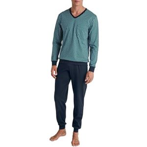 Calida Relax Imprint pyjama voor heren, van 100% katoen, groen (pond), 58-60