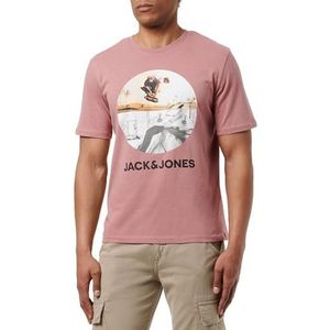 JACK & JONES JJNAVIN Tee SS Crew Neck, roze, S
