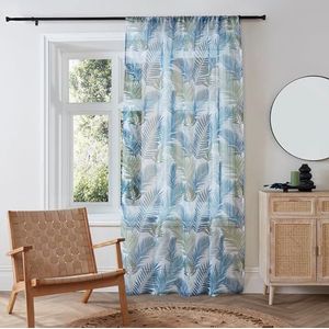 Fusion - Tropical - Voile paneel - 140 x 228 cm lang (55"" breedte x 90"" in) in groenblauw