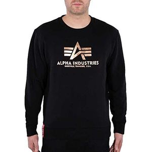 Alpha Industries Basis Folie Print Sweatshirt voor Mannen Black/Gold