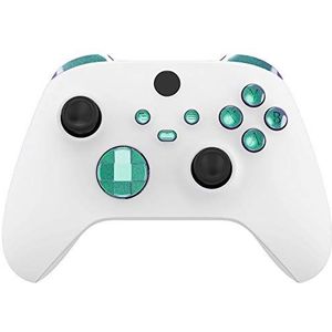 eXtremeRate Knoppen Buttons voor Xbox Serie S X Controller,Vervangende Toetsen Knop LB RB LT RT Bumpers Triggers D-pad ABXY Start Back Sync Share voor Xbox Serie X/S Controller-Kameleon Groen Paars
