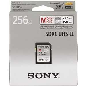Sony Geheugenkaart 256 GB, SF-M-serie Uhs-II SD, CL10, U3, Max R277MB/S, W150MB/S SF-M256/T2