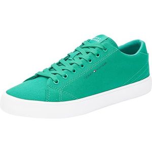 Tommy Hilfiger Heren Th Hi Vulc Low Canvas Fm0fm04882 Vulcanized Sneaker, Groen Olympisch Groen, 46 EU