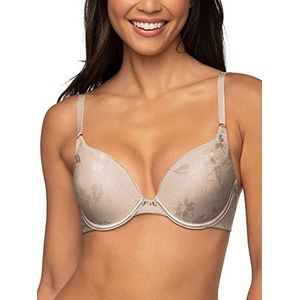 Vanity Fair Dames Ego Boost Add-A-maat Push Up BH (+1 Cup Size), Beige Jacquard, 70B