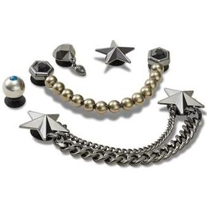 Crocs - Jibbitz Punk - Schoenbutton - Metallickleur - Set van 5