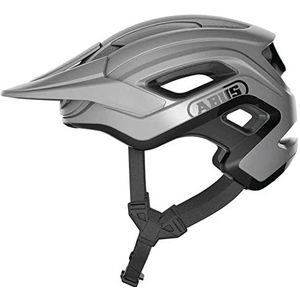 ABUS CliffHanger MTB-helm - fietshelm voor veeleisende trails - met grote ventilatieopeningen & TriVider bandjessysteem - voor mannen en vrouwen - zilver, maat L
