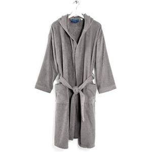 Caleffi Badjas, dames, heren, capuchon, van zachte badstof 450 g/m², wasbaar op 40 °C, droger, maat 1009875, parel, M unisex volwassenen, Parel