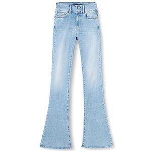 Replay Dames NEWLUZ Flare Jeans, 010 Light Blue, 2534, 010, lichtblauw, 25W x 32L