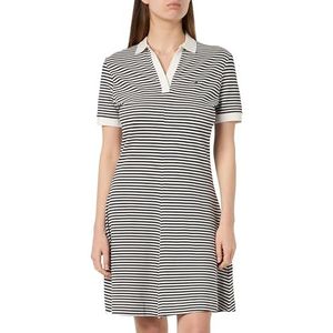 Tommy Hilfiger Dames Polo Jurk Gestreept, Bretonse Ecru/Woestijnhemel, S