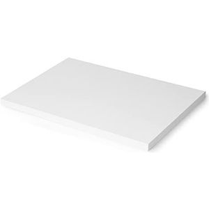 Emuca - Houten Tafelblad voor Eettafel, Keukentafel of Bureau, 1150x750mm, Wit hout, Duurzaam & Milieuvriendelijk, Wit