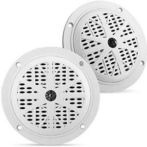 Pyle Marine Luidsprekers - Waterdicht en Weerbestendig Speakers - Luidsprekers voor Boten - Buitenluidsprekers - Maritieme Speakers - 1 Paar - Wit