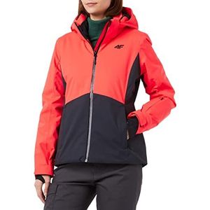 4F Dames SKI Jacket KUDN010 Jeans Red Neon L voor dames, Red Neon, L