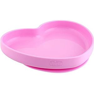 Chicco – bord hart van siliconen met zuignap – roze – 9 m +