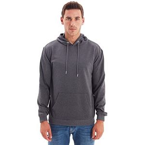 Trendyol Mannen Kaki Regular Fit Hooded Kangaroo zakken lange mouw Sweatshirt, Grijs, XL