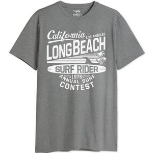 Republic Of California California Longbeach MEREPCZTS116 T-shirt voor heren, grijs melange, maat L, Grijs Melange, L