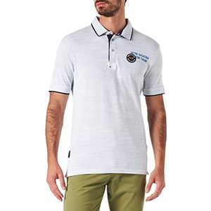 TOM TAILOR Uomini Piquée poloshirt met print 1031632, 20000 - White, XL