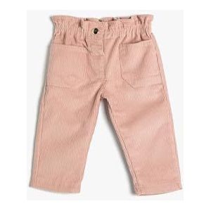 Koton Babygirls fluwelen broek met trekkoord en zakken, roze (274), 6-9 Monate